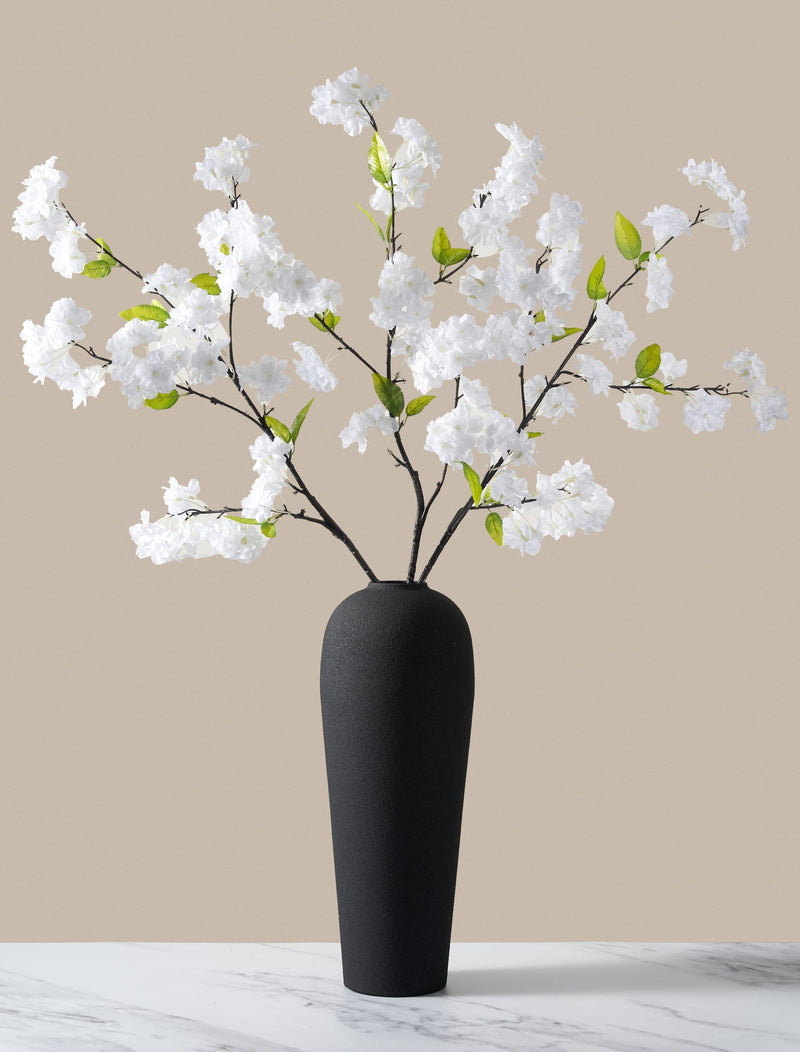 Tall Faux Cherry Blossom - White (3 Stems)