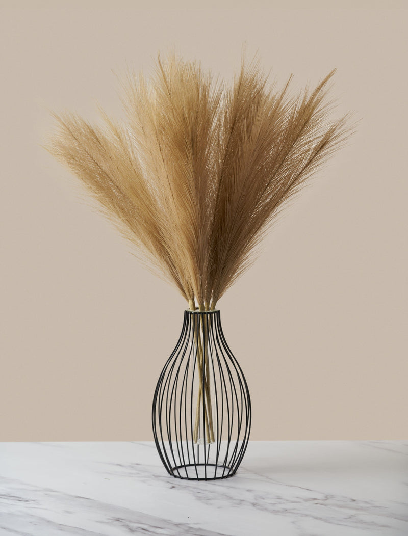 Faux Pampas Grass - Brown (5 Stems)