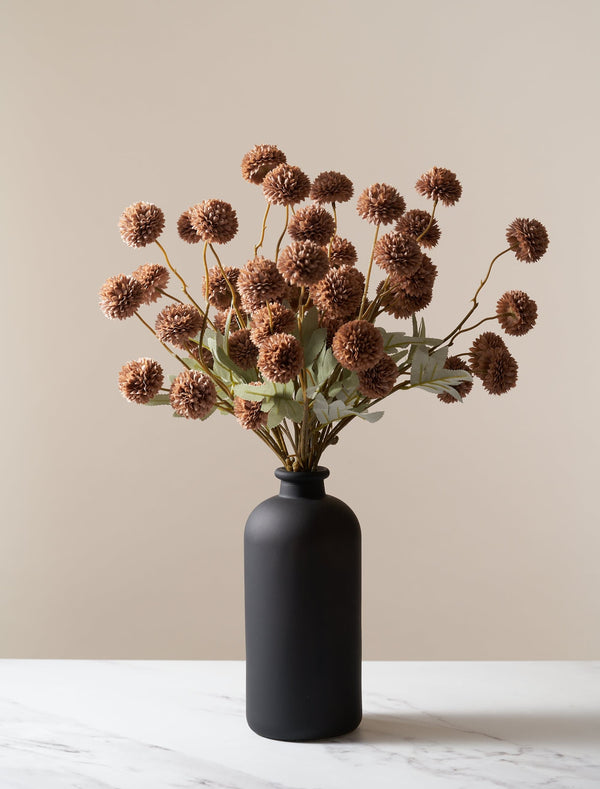 Faux Kiku Flower - Brown (10 Stems / 50 Heads)