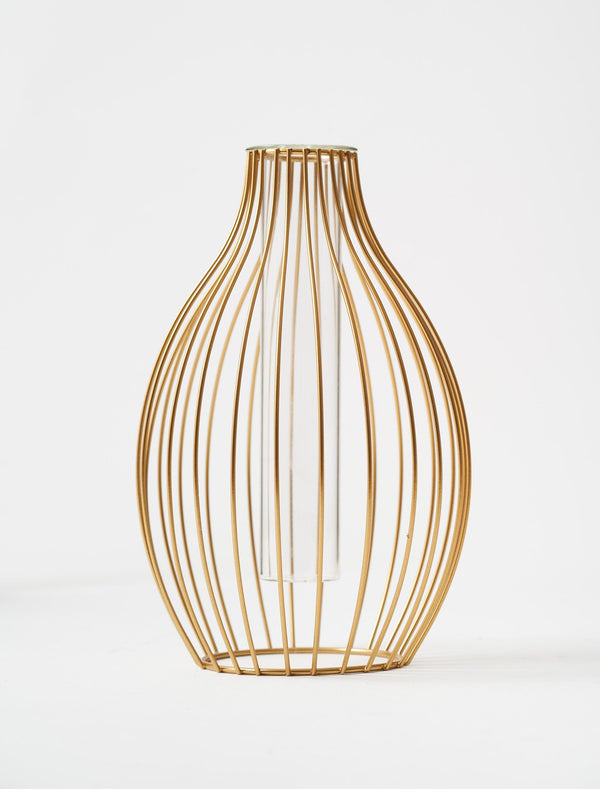 Statement Outline Vase - Gold