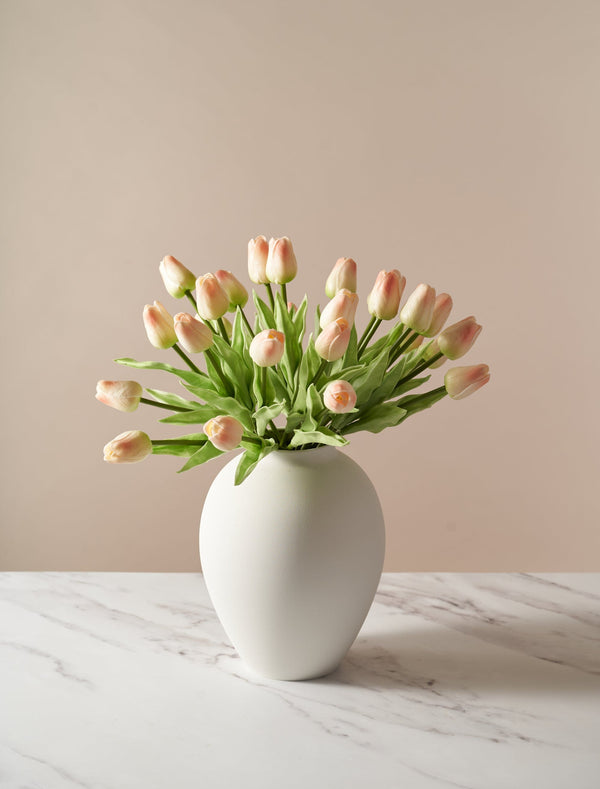 Faux Tulip - Champagne Peach (25 Stems)