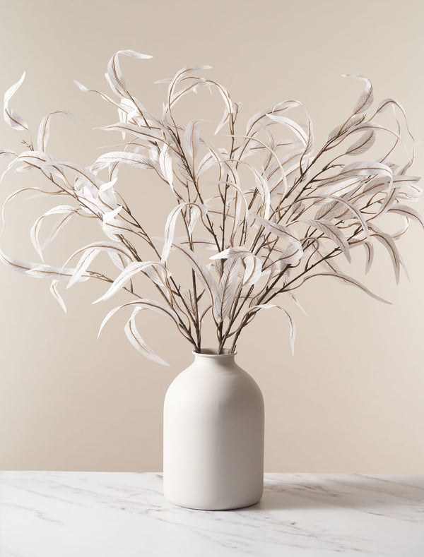 Faux Willow Eucalyptus - White (5 Stems)