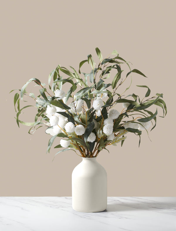 Faux Arrangement - Willow Eucalyptus & White Kiku