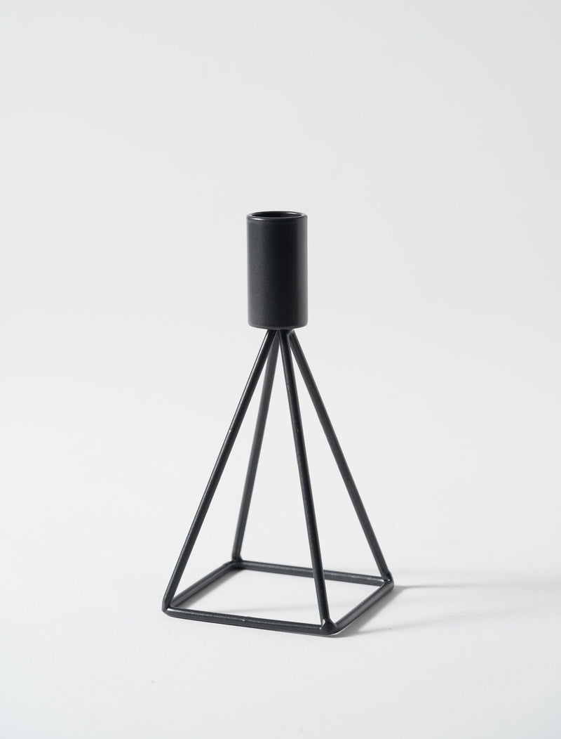 Pyramid Candle Holder - Black