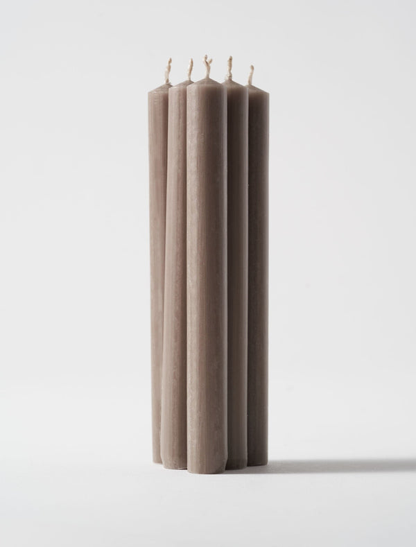 Dinner Candle 8" - Taupe (Set Of 6)