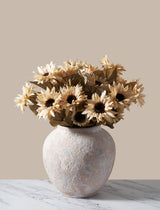 Faux Autumn Sunflower - Beige (3 Stems/21 Sunflowers)