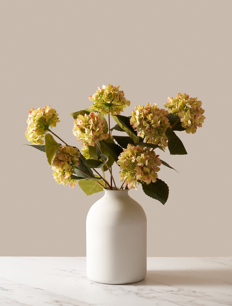 Faux Mini Hydrangea Bouquet - Citrus Rose (3 Stems)