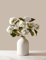 Faux Mini Hydrangea Bouquet - White (3 Stems)