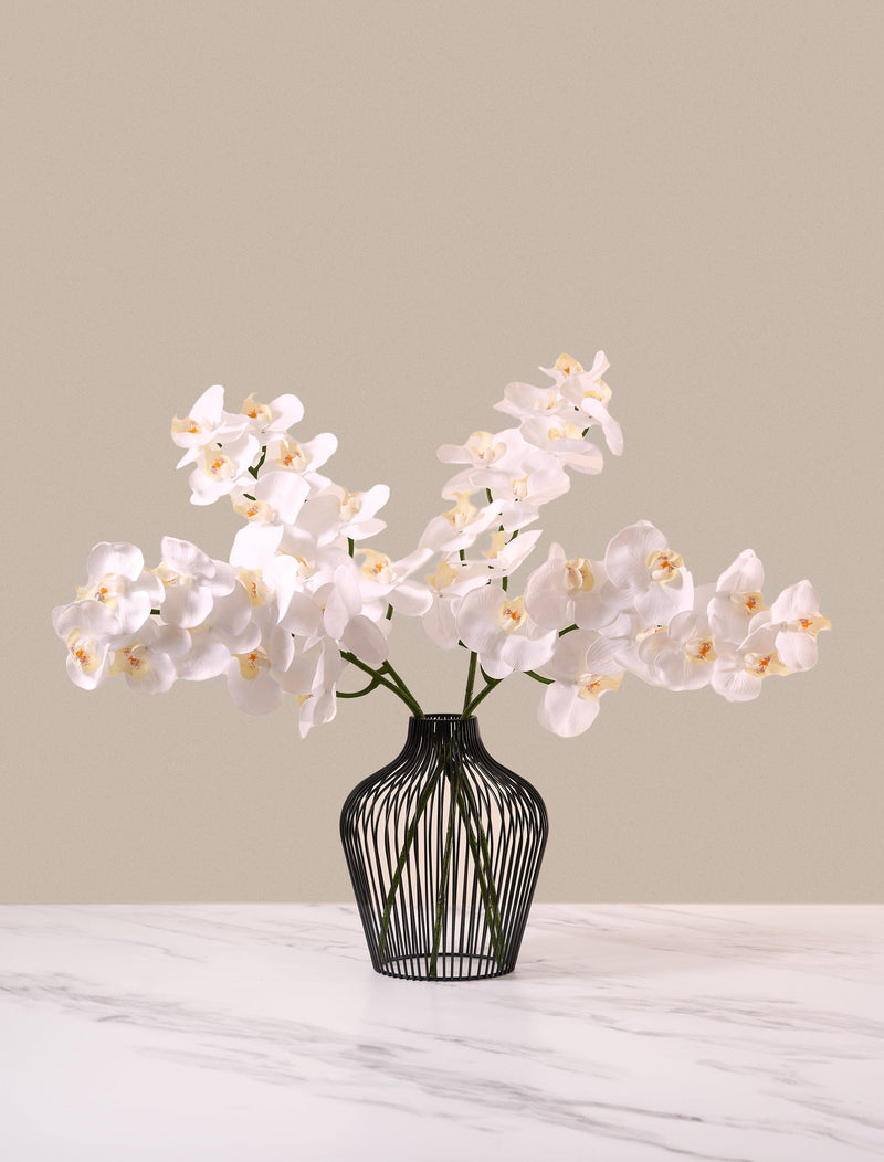 Faux Orchid - White (4 stems)