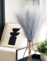 Faux Pampas Grass - Light Slate Grey (5 Stems)