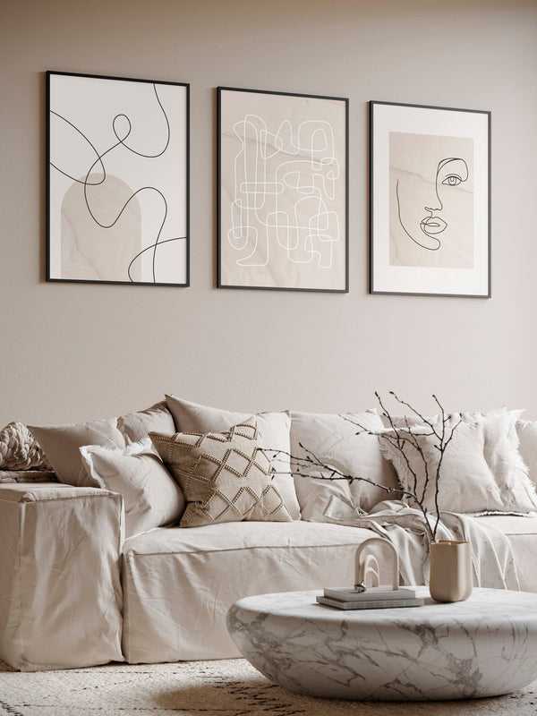 3 Print Gallery Wall - 'Line Art Inspired'