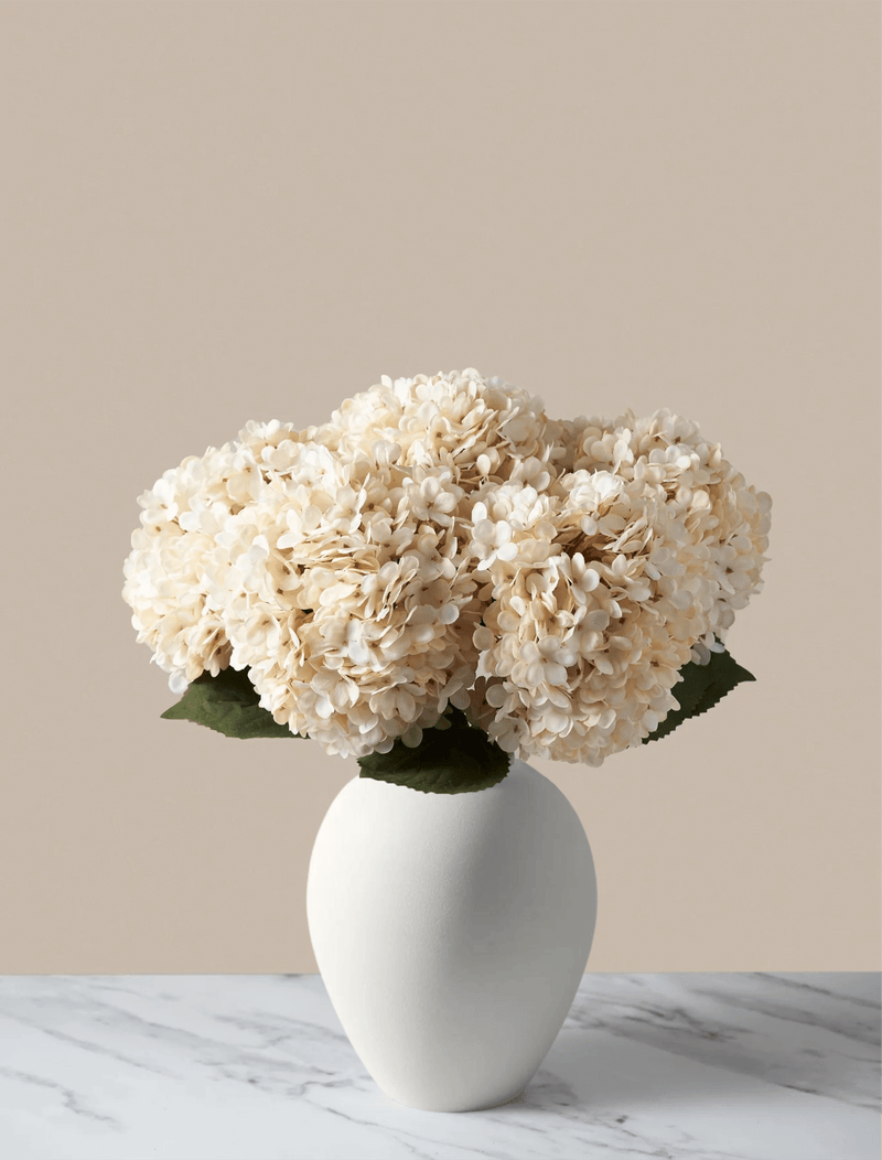 Large Faux Hydrangea - Cream (5 Stems)