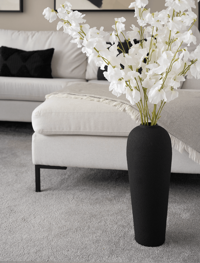 Tall Lola Vase - Textured Black